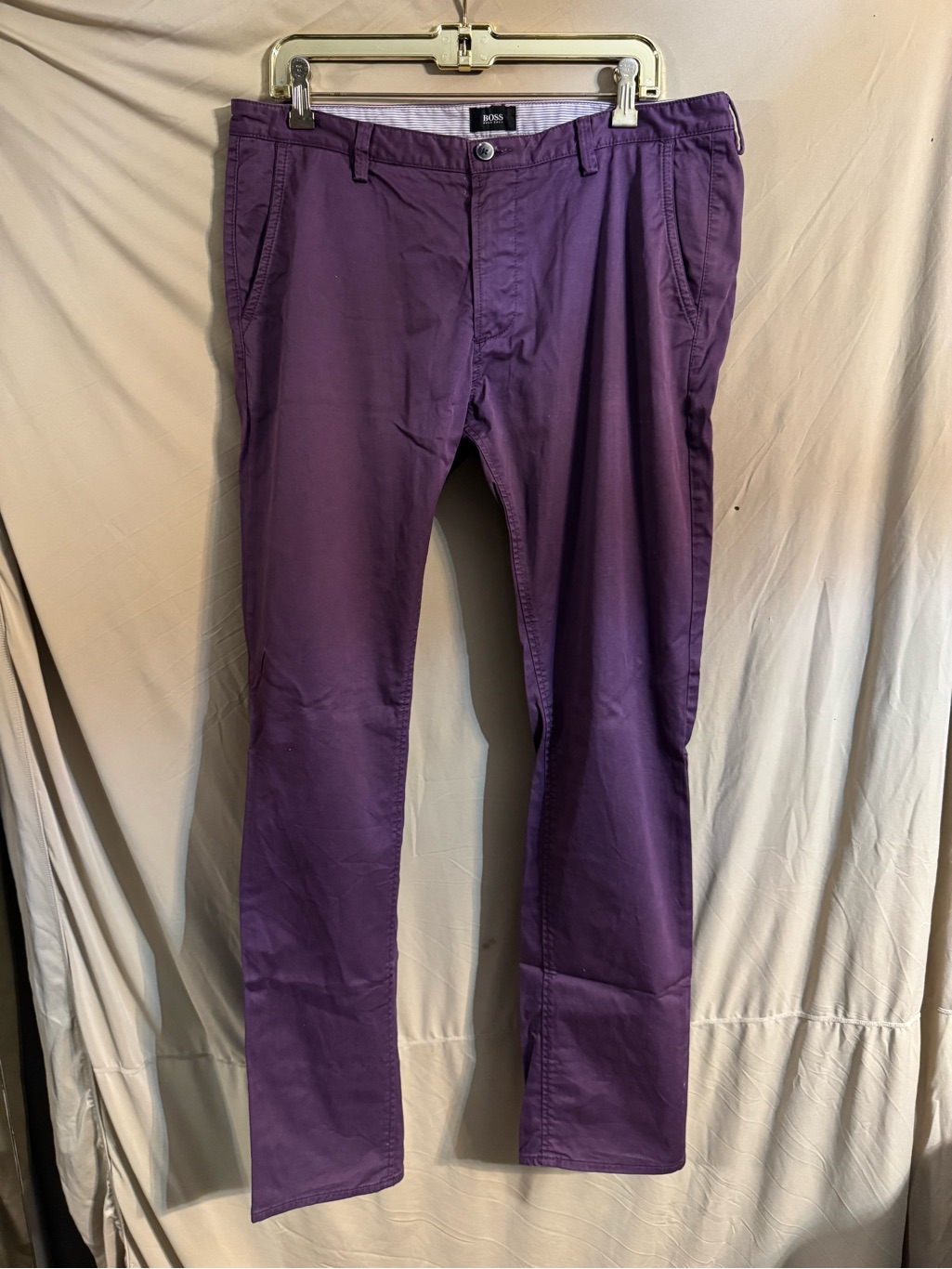 Boss Men's Purple Stretch Chinos